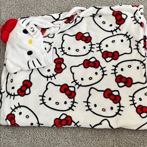 Forever 21 Hello Kitty Hooded Fleece Blanket - Red, Black, White